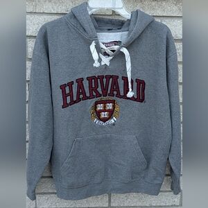 Harvard Licensed Gear Hoodie Sweatshirt Gray Size Medium Logo Patch University